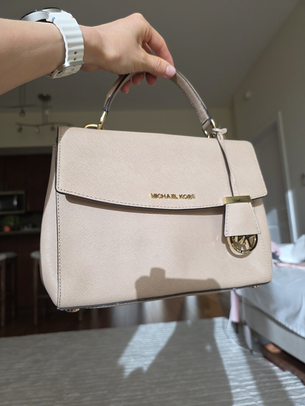 Michael Kors Blush Saffiano Top-Handle Satchel